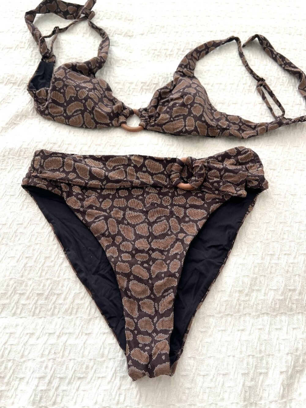 Onia Anaiss Belt Snake Print Bikini - Size Small